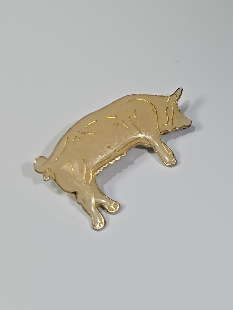 White Pig Lapel Pin Large Size