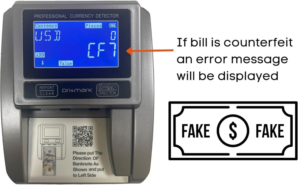 Counterfeit Detector Machine, Five Point Automatic Detection in 1 Second, Magnet