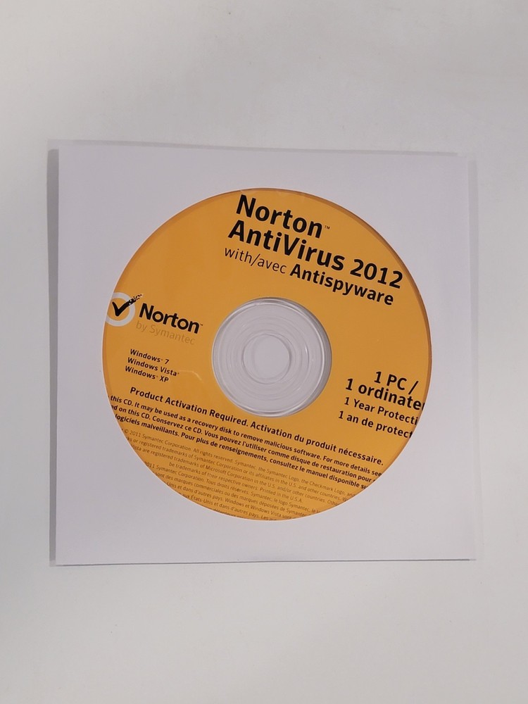 Norton AntiVirus 2012 with Antispyware - Disc Only