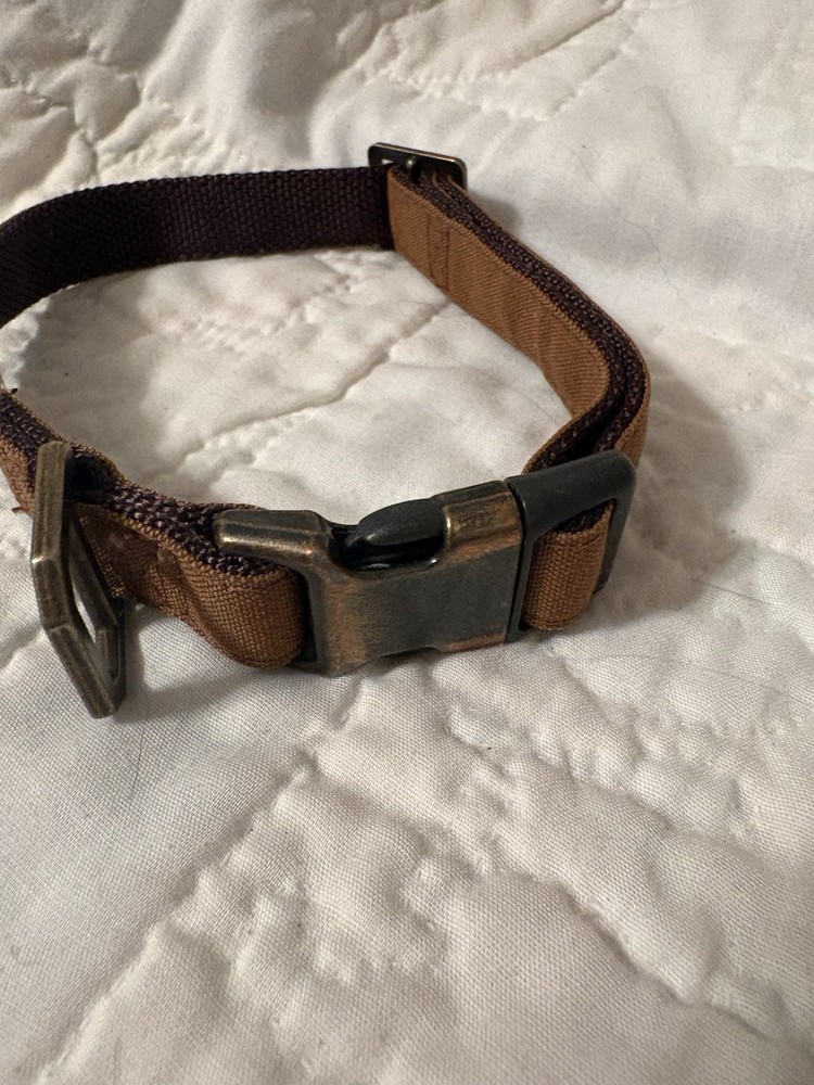 Brown carhartt dog collar medium Nylon Reflective Stitching