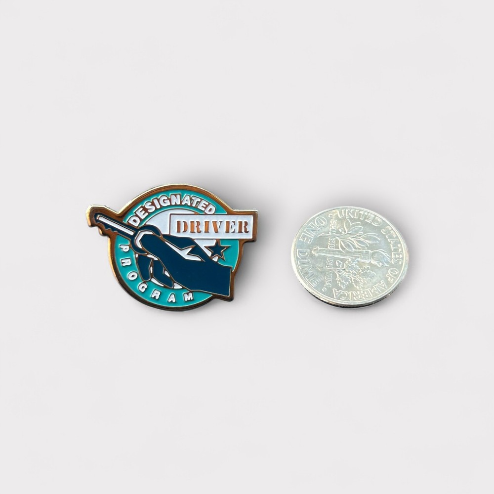 Designated Driver Program Pin Blue and Teal Enamel