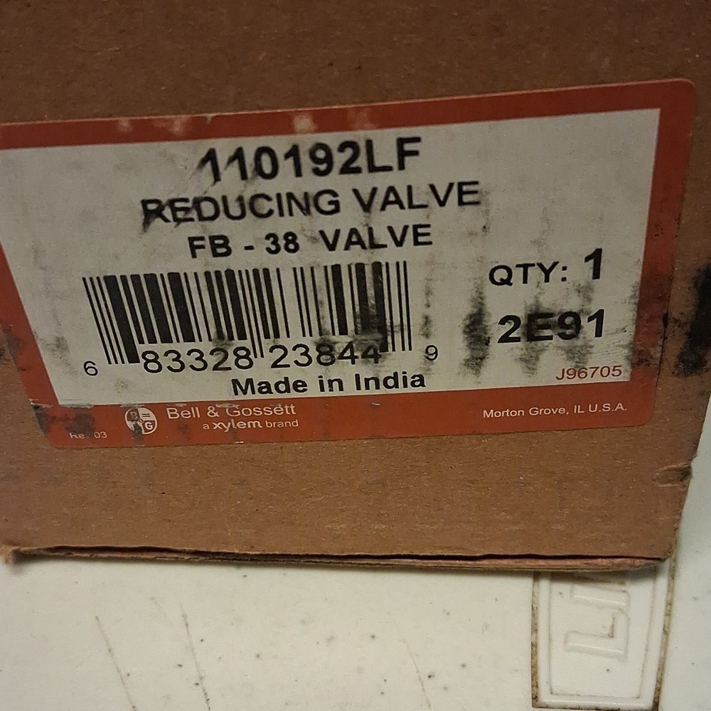 NEW Bell & Gossett FB-38 Pressure Reducing Valve 110192LF Lead-Free 1/2" NPT