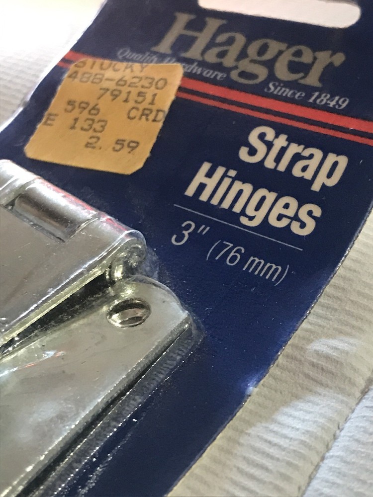 Hager 6" Light Duty Strap Hinge 1900-2C Steel 2 Pack