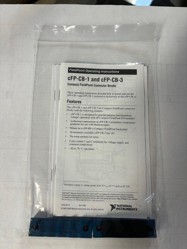 National Instruments CFP-CB-1. Compact Fieldpoint General Purpose/High Voltage