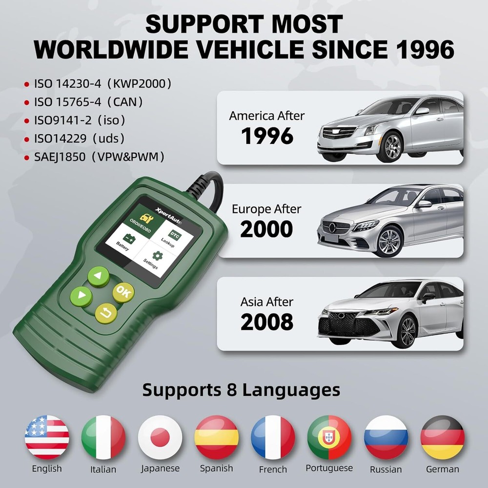 C302 OBD2 Scanner Code Reader Check Engine Tool for All Cars After 1996