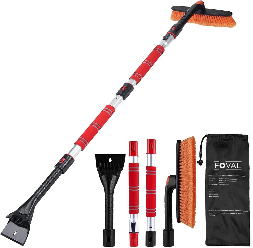 Winter Essential: Extendable 62.4" Car Snow Brush with Comfortable Grip