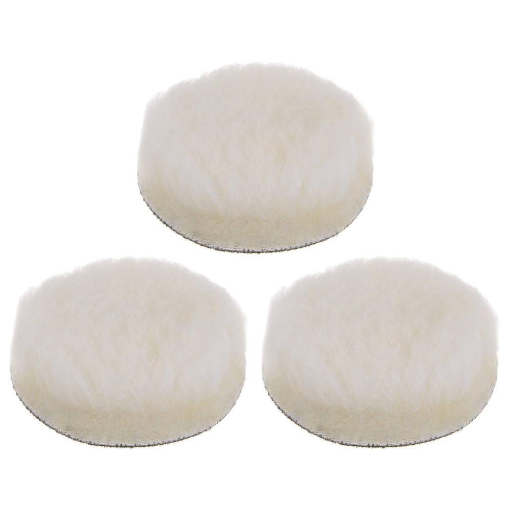 3pcs Wool Buffing Pads 3" Polishing Pad Polishing Buffing Pad Hook and Loop