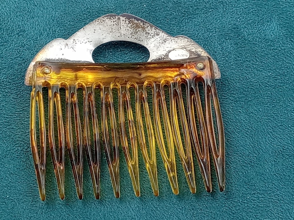 Interesting old Art Deco Sterling Silver Comb good condition