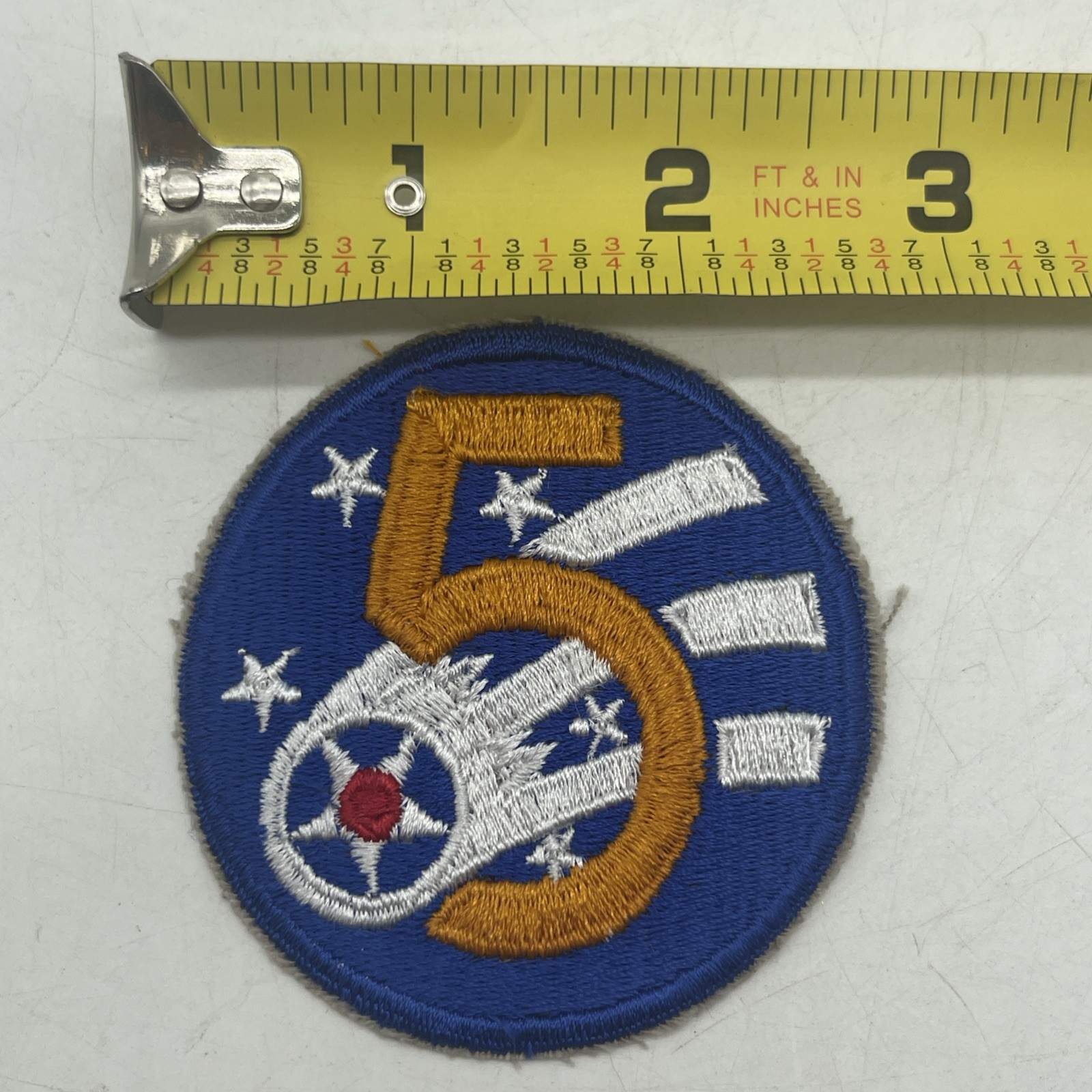 U.S. Military Army Air Force 5th Air Corps Patch Insignia Cut Edge “5” USAAF