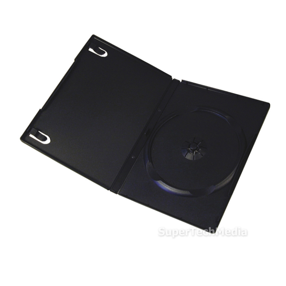50 Standard 14mm Single CD DVD Disc Black Case Movie Video Box