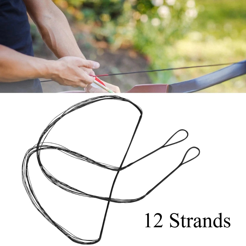 AMO 57" 12 Strands Bow Strings Replacement for Recurve Long Bow Hunting Strings