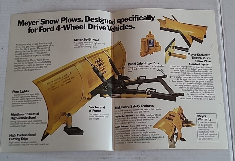 The Meyer Snow Plow Ford Brochure Advertising