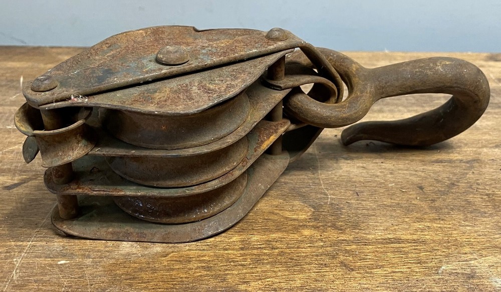 Antique Pulley 11in 3-Way