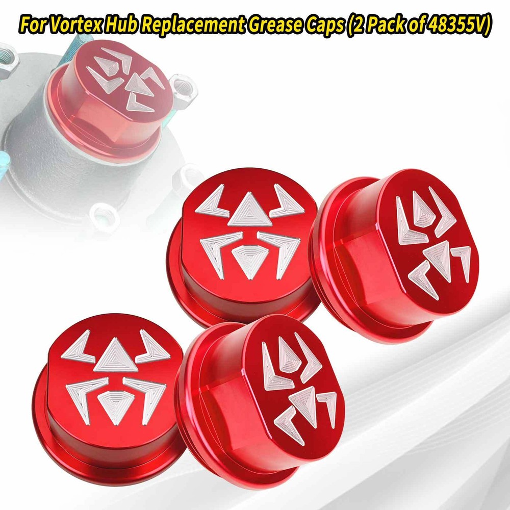 4x For K71-G01-73 Tie Down 81143 for Vortex Replacement Dust Hub Cap 48355V Red