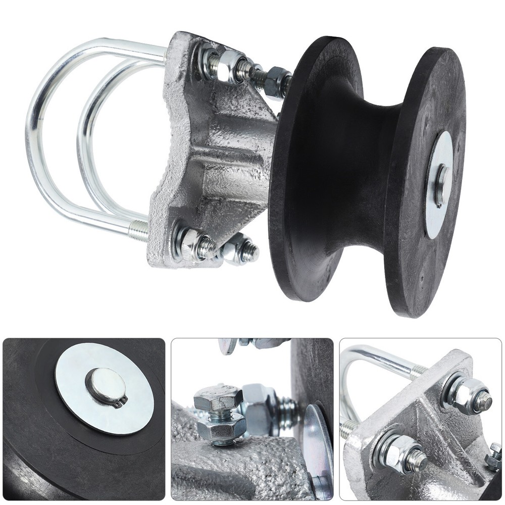 (2 Pack) 4" Round Post x 2 1/2" Round Gate Frame Premium Nylon Cantilever Roller