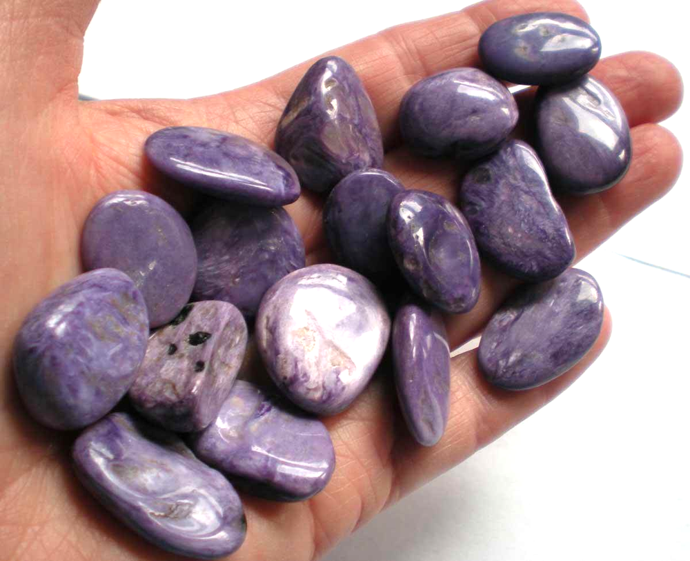Charoite Tumbled Stones - 17 stones rt562