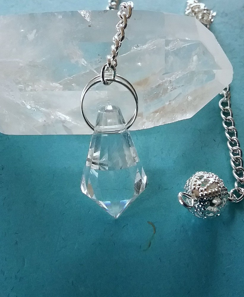 HERKIMER DIAMOND Dowsing PENDULUM, Petite 12 Sided Tibetan Herkimer Diamond
