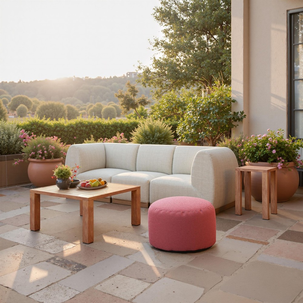 Aruz Outdoor Collection Ottoman Red