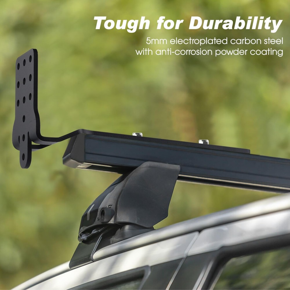 Pair Awning Mounting Extended Brackets, Stable Installation for Roof Rack, Cr...