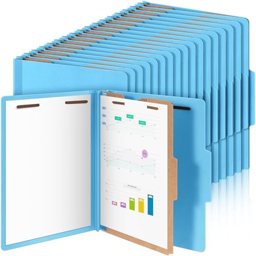 Pcs Classification Folders Letter Size, 1 Divider Pressboard File 48 Blue