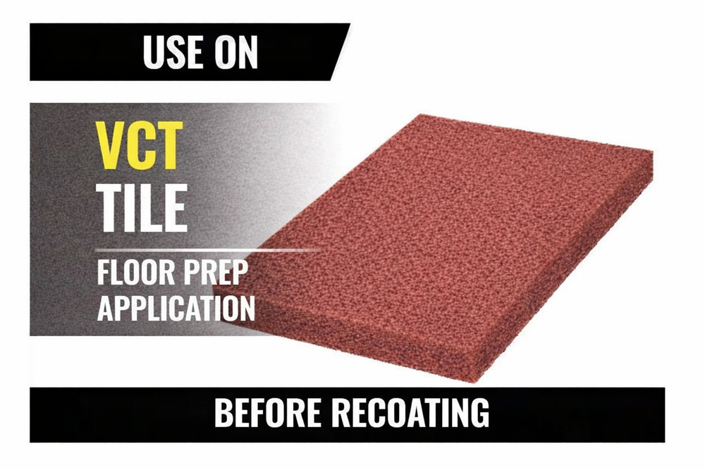 Square Scrub Red Scrubbing Floor Pad 14x20 Rectangular 10/Case SS P1420SQP