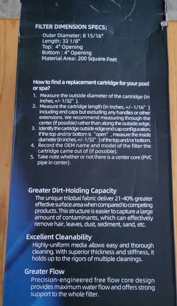 PoolPure Pool and Spa Filter plfpjancs200