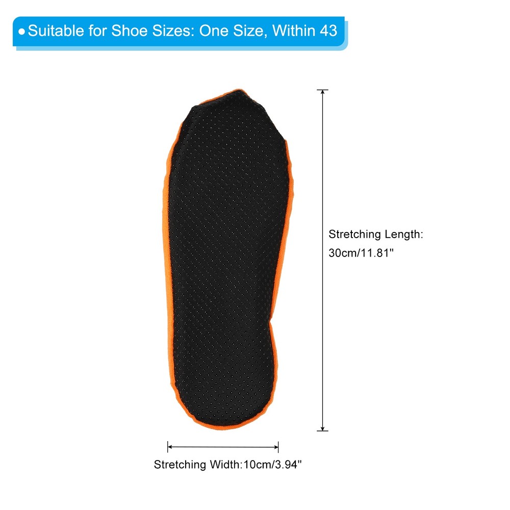 3 Pair Reusable Non Slip Shoe Covers Washable Boot Covers Orange