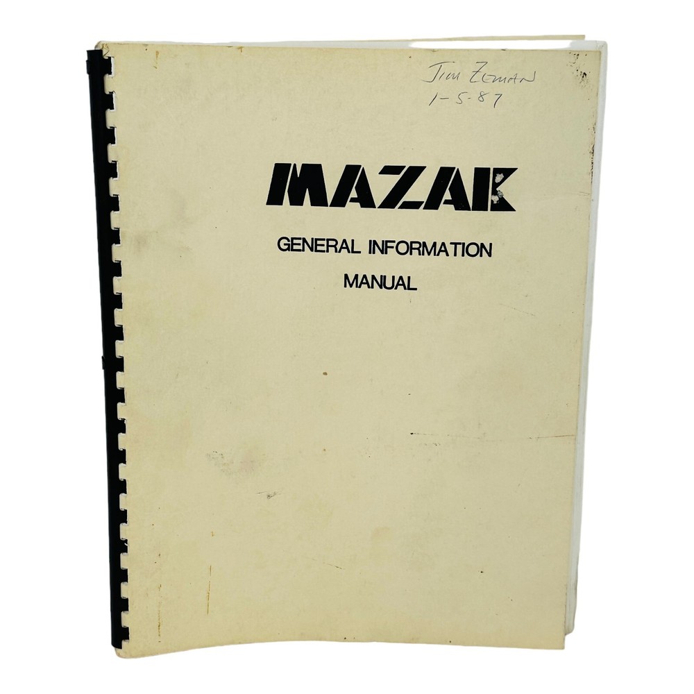 MAZAK GENERAL INFORMATION MANUAL