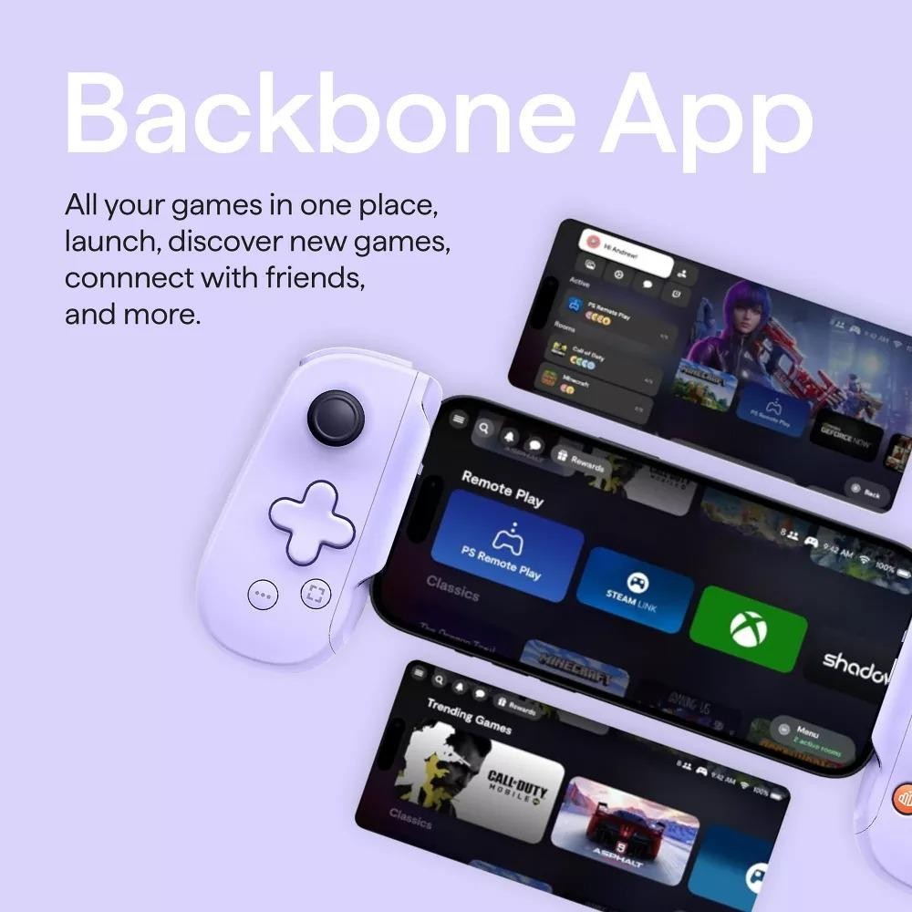 Backbone One Mobile Gaming Controller USB-C Purple Android & iPhone Excellent