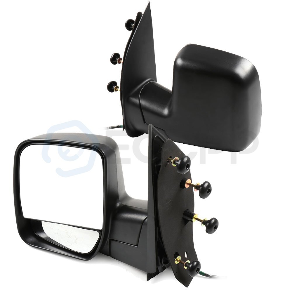 Pair Power Manual Fold Black Surface Mirrors For 2003-2014 Ford Econoline