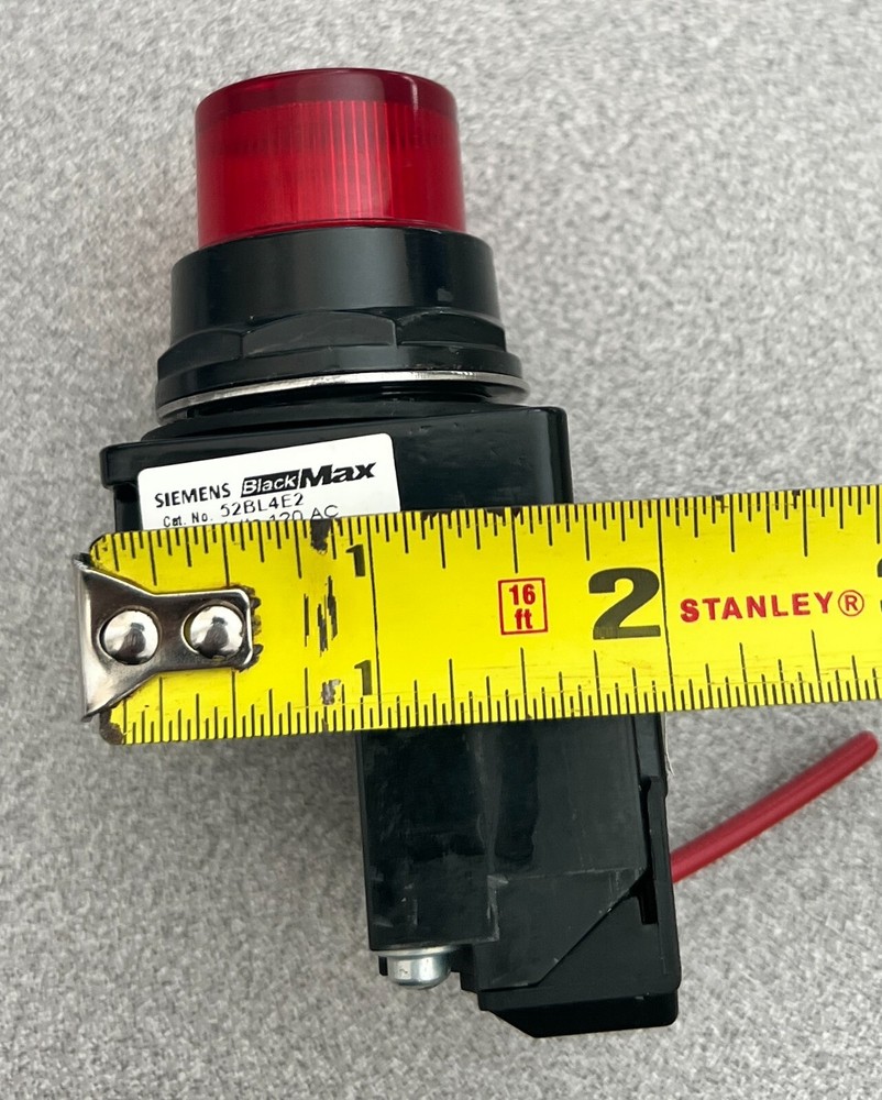 Siemens 52BL4E2 BlackMax Pilot Light-30mm Red Indicator-120V AC/DC-NEMA 4X