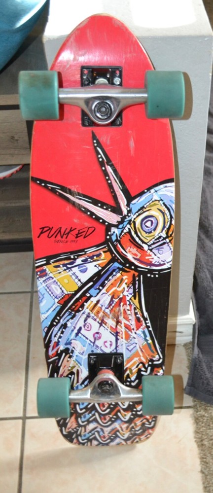 Punked skateboard with speed cruiser wheels