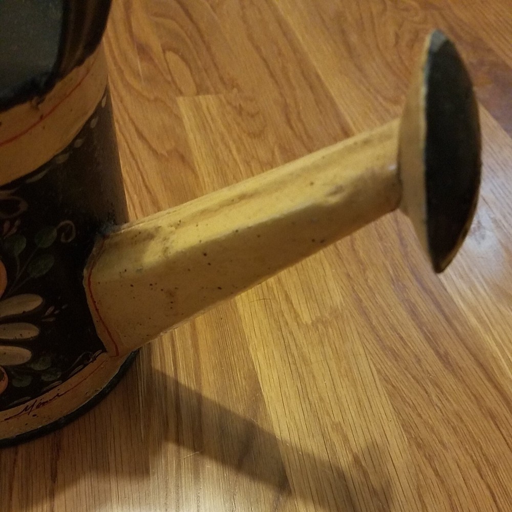 Vintage Tole Painted Galvanized Tin Watering Can