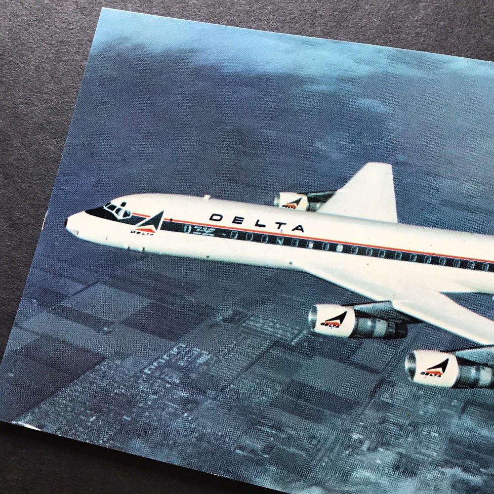 Delta Air Lines Postcard Douglas DC-8 - 1973 Post Card