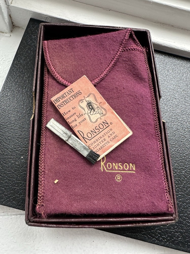 Vintage 1930s Ronson Mastercase Silver Cigarette Case & Lighter Combo COB/BT1