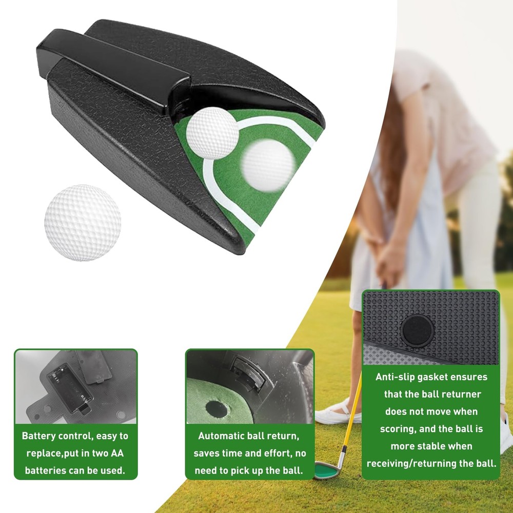 Golf Ball Return Putting Unit Automatic Indoor Battery-Powered Practice Machine