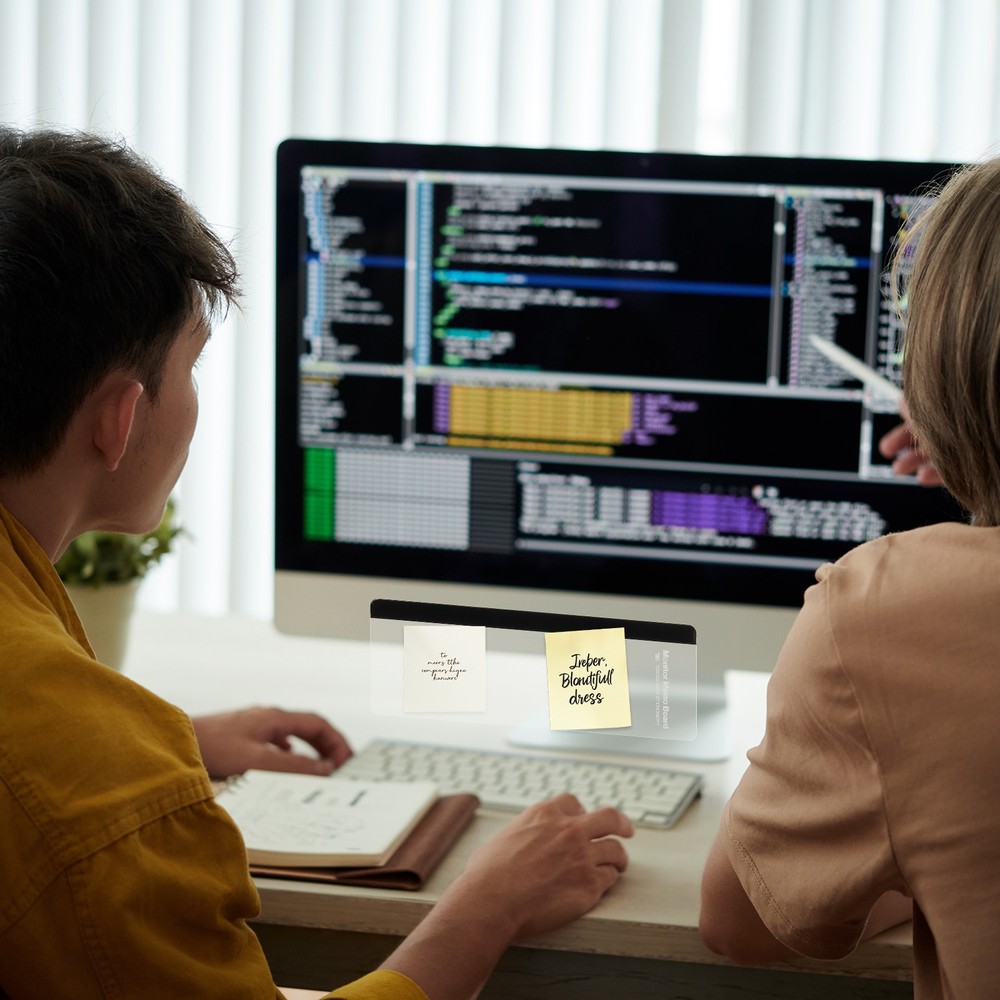 Transparent, Black Bottom PP Self-Adhesive Note Holder 1 Pcs