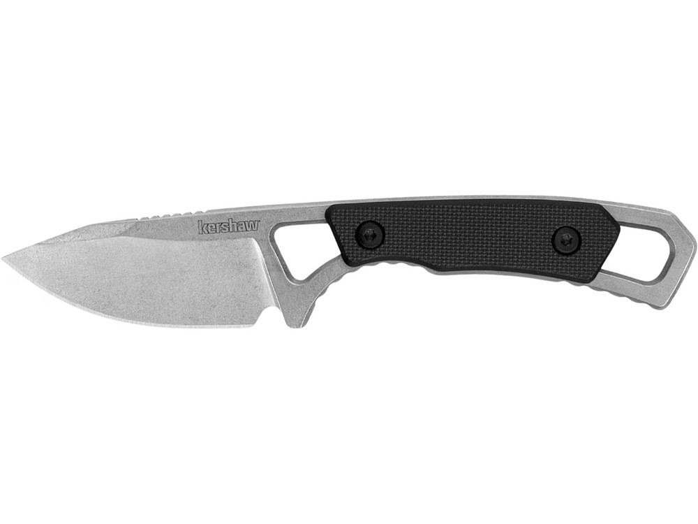 Kershaw Brace Fixed Blade Knife 2" Drop Point 8Cr13MoV Stonewashed Blade