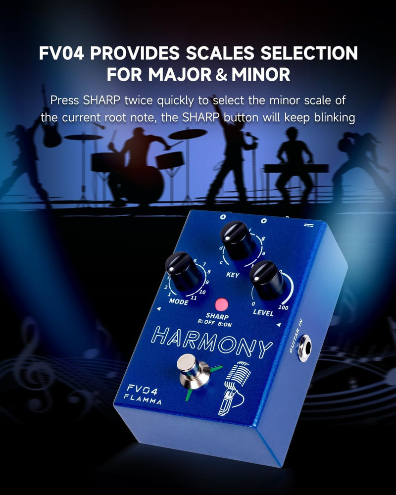 FV04 Vocal Harmony Pedal Vocal Effects Processor Stompbox Voice Mic Harmonizer w