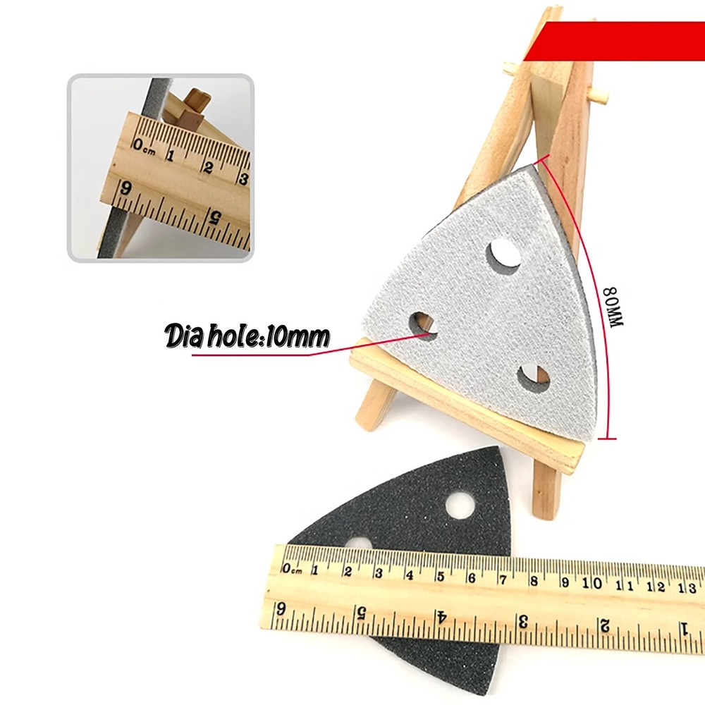 Mouse Sanding Sheets Mouse Palm Sander Sandpaper 3 Hole Triangle Sandpaper 80mm