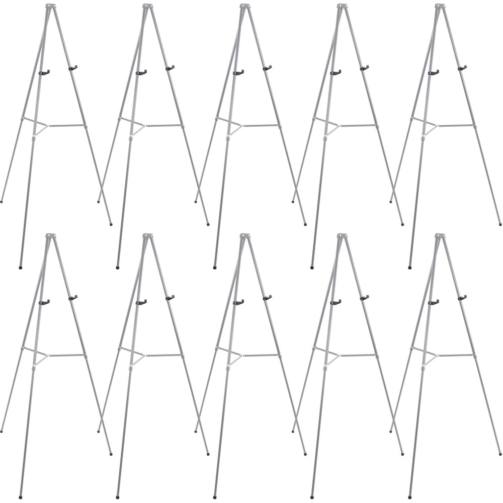 10 Pack 66" Silver Aluminum Display Easel and Presentation Stand, Floor Tabletop