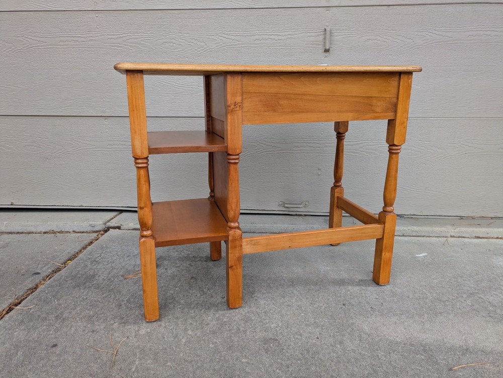 Vintage Rustic Country Colonial Solid Maple Wood Writing Desk Table Shaker