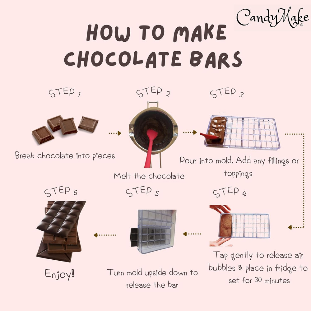 Chocolate Bar Making Mold | Polycarbonate | Hard Mold for Making Chocolate Ba...
