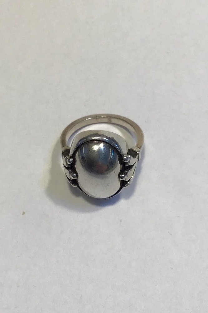 Georg Jensen Sterling Silver Ring No 51 Silver Stone
