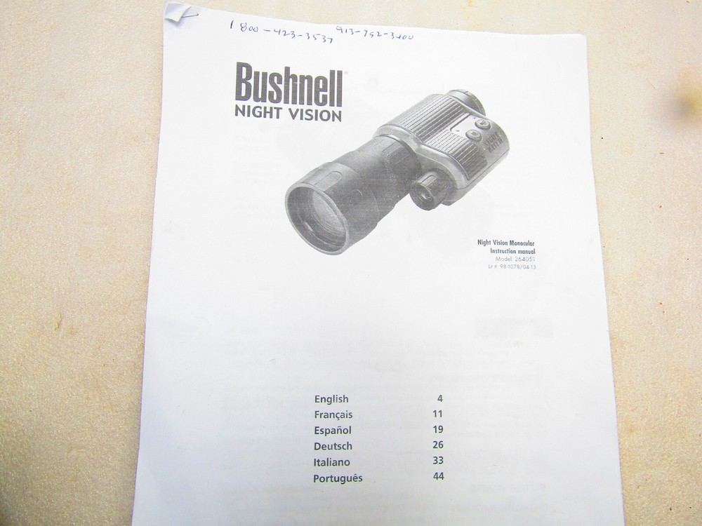 Nignt Vision scope by Bushell, Model 264051