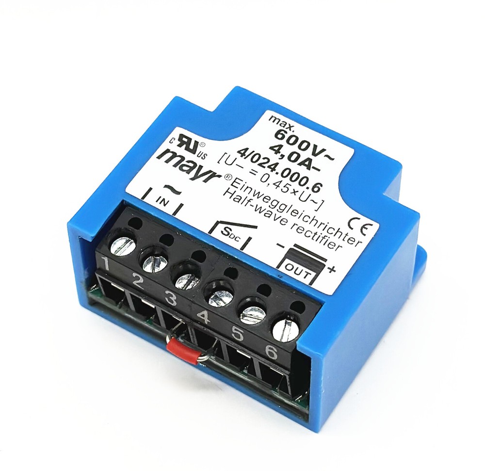 MAYR 4/024.000.6 600V 4.0A One Way Rectifier Half-wave Brake Rectifier Module-