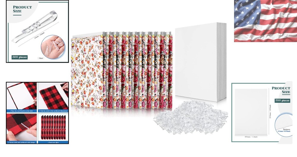 Efficient Fabric Storage Set: 200 Plastic Clips & 7.5 x 10.5 Inch Comic Boards