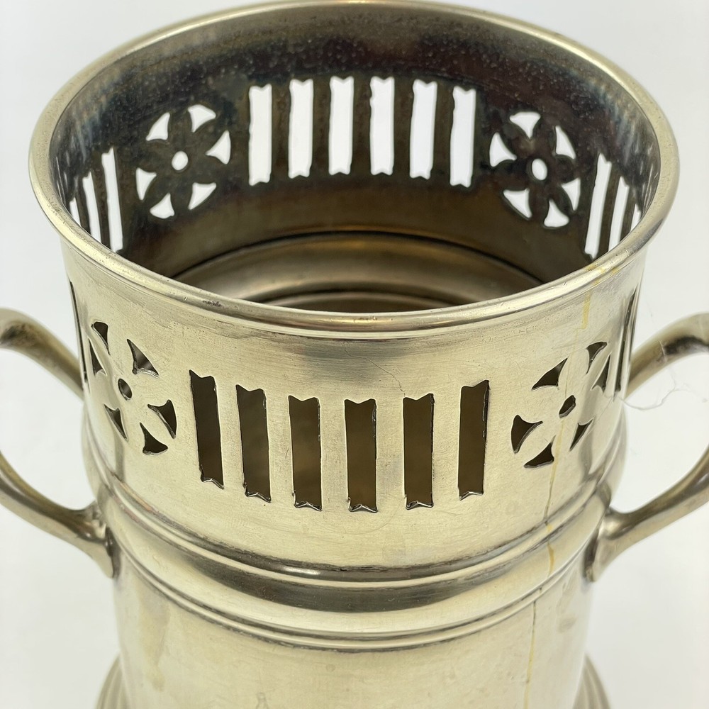 Antique Silver Plated Bottle Coaster 16cm High