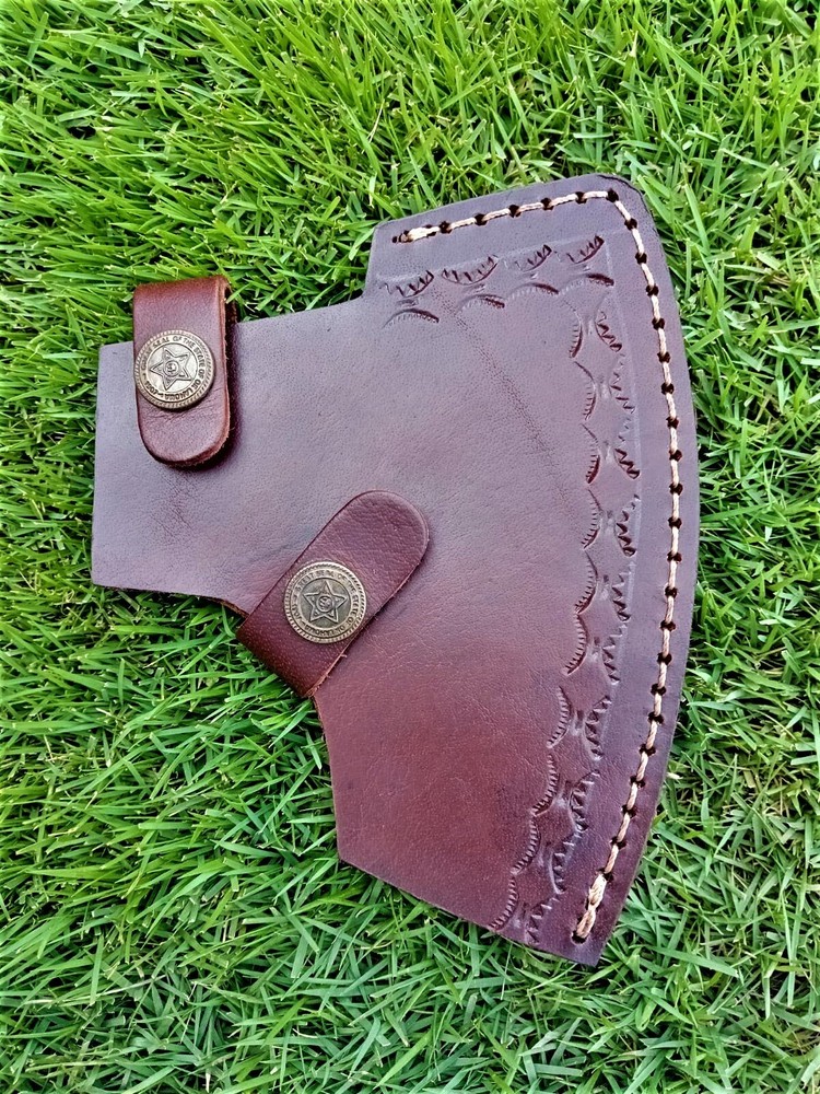 handmade genuine leather axe blade sheath blade cover