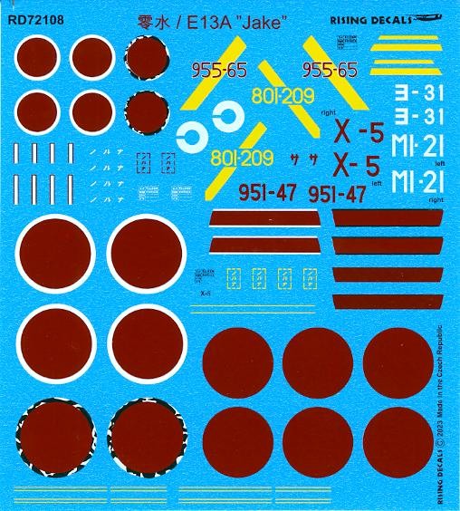 Rising Decals 1/72 AICHI E13A "JAKE" Japanese WWII Floatplane